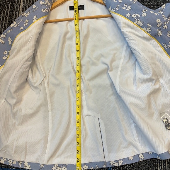 NWOT Talbots size 6 blazer Floral jacquard Jacket Blue White - Picture 13 of 14